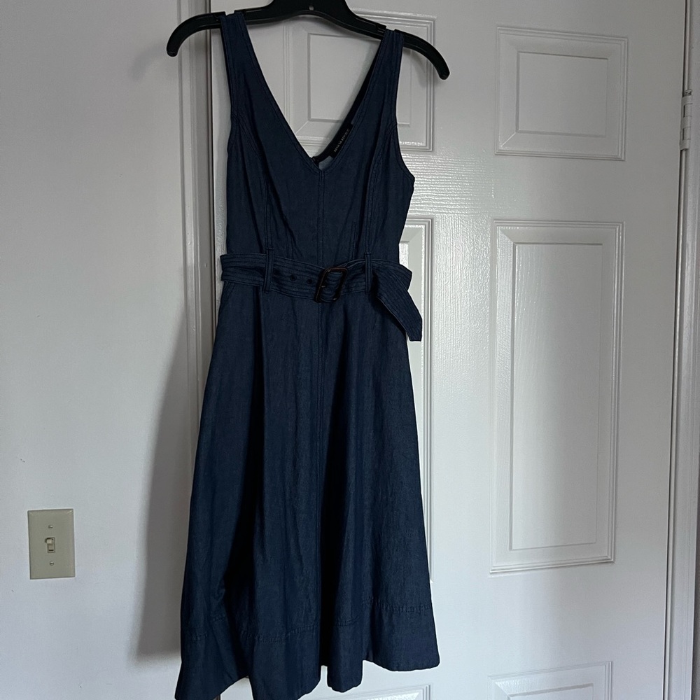 Banana Republic chambray midi a line dress